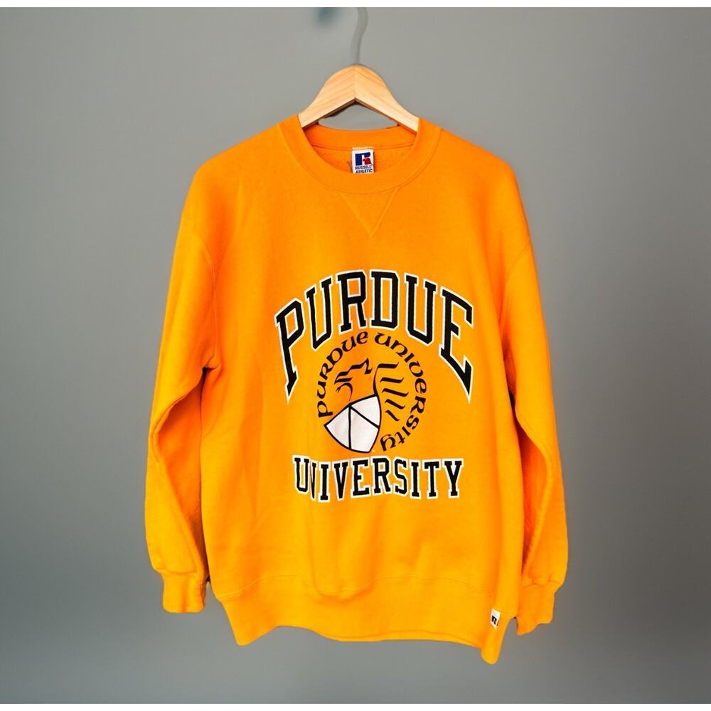 VTG 90s Russell Athletic USA Purdue University Crewneck Sweatshirt Mens XL Y2K
